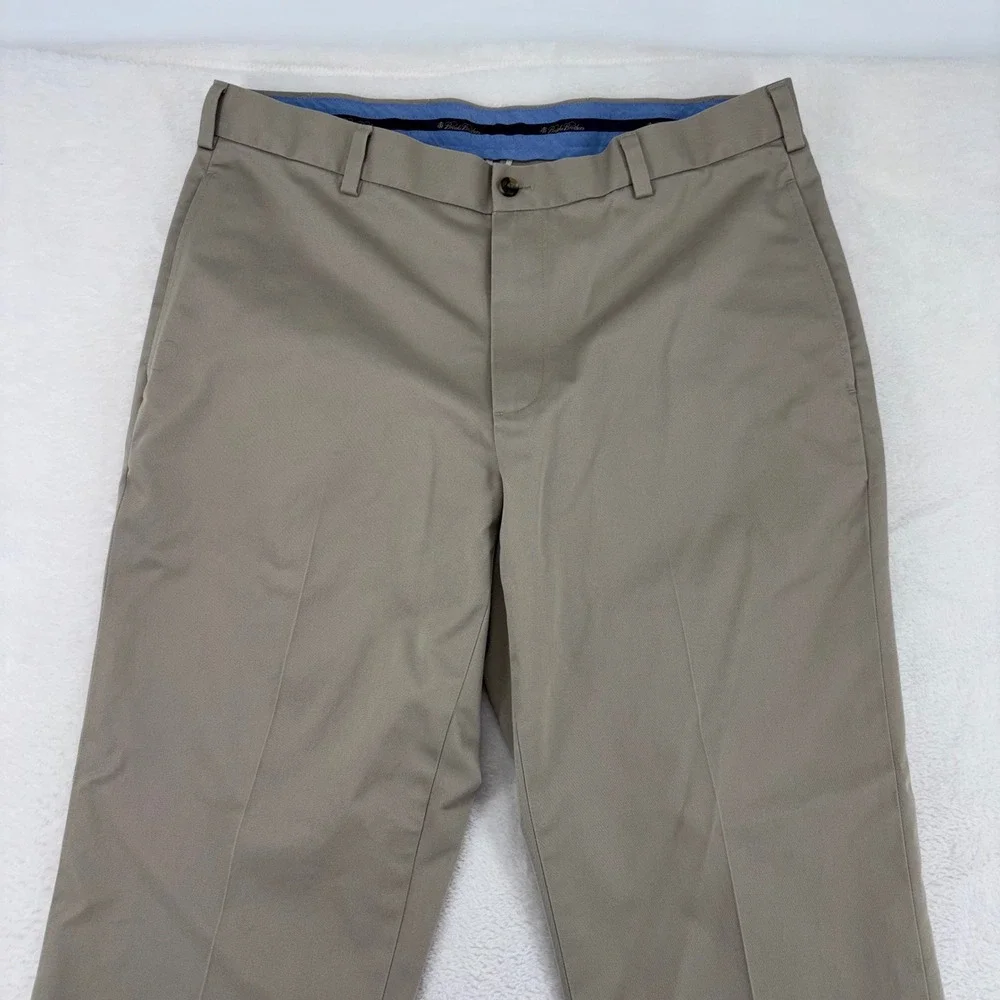 Brooks Brothers Clark Fit Lightweight Advantage Chino Khaki Pants Mens 35x30
